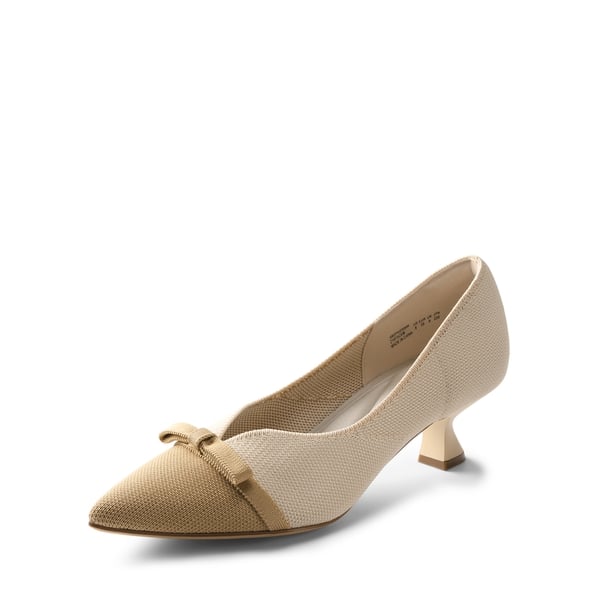 Comfortable Dressy Bow Pumps - APRICOT-BEIGE -  0